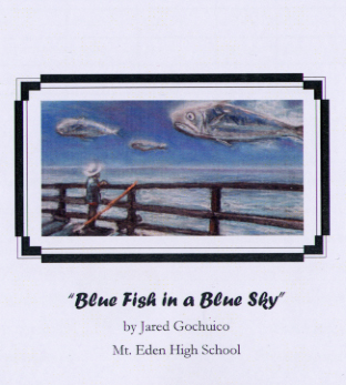 blue fish in a blue sky